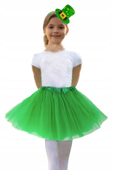 STRÓJ ŚW. PATRYK OPASKA Z KONICZYNKAMI SPÓDNICZKA TUTU ZIELONA