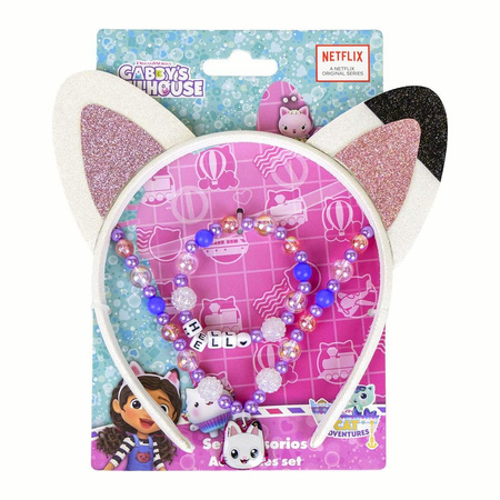 OPASKA KOCI DOMEK GABI + ZESTAW BIŻUTERII GABBY'S DOLLHOUSE 3 ELEMENTY