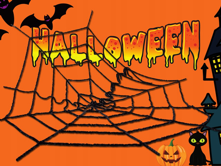 PAJĘCZYNA CZARNA 90x90cm DO WYSTROJU NA HALLOWEEN OZDOBA
