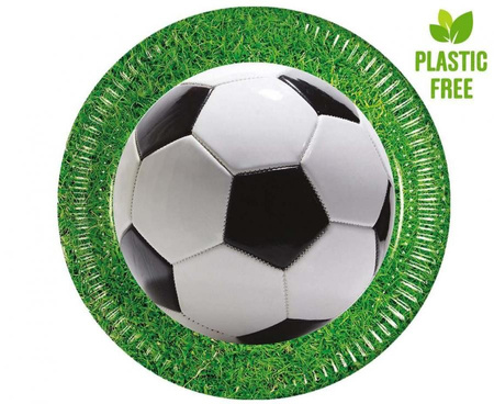 TALERZYKI PAPIEROWE PIŁKA FOOTBALL 8 SZT