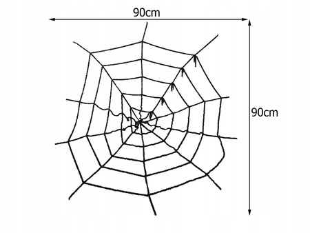 PAJĘCZYNA CZARNA 90x90cm DO WYSTROJU NA HALLOWEEN OZDOBA