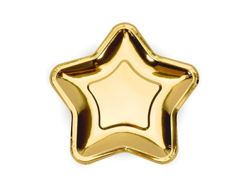 TALERZYKI ZŁOTE GWIAZDA 6SZT 18CM