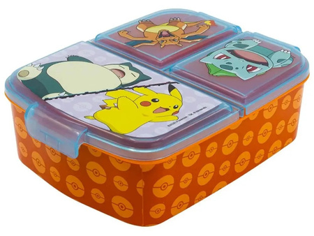 ZESTAW BIDON + ŚNIADANIÓWKA POKEMON Z PRZEGRODAMI PIKACHU DO SZKOŁY