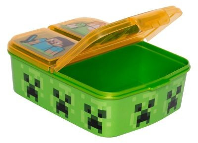 ZESTAW BIDON + ŚNIADANIÓWKA MINECRAFT Z PRZEGRODAMI STEVE ALEX CREEPER