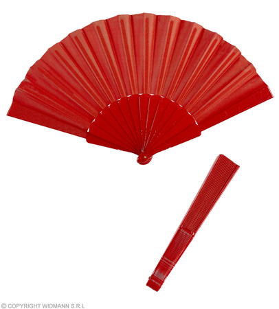 WACHLARZ CZERWONY MATERIAŁOWY DO STROJU RETRO LATA 20 FLAMENCO