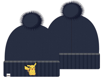 CZAPKA ZIMOWA POKEMON PIKACHU Z POMPONEM GRANATOWA