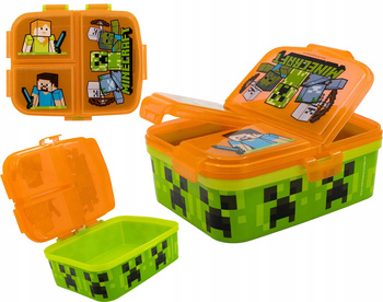 Śniadaniówka MINECRAFT 4 - KOMOROWA lunchbox dla dziecka do szkoły XL
