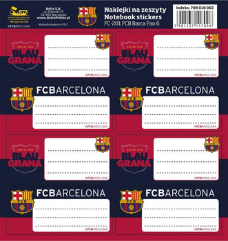 NAKLEJKI NA ZESZYT FC BARCELONA 8 szt
