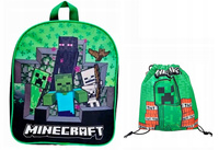 PLECAK PRZEDSZKOLNY MINECRAFT + WOREK TORBA NA ŚNIADANIE ZOMBIE CREEPER