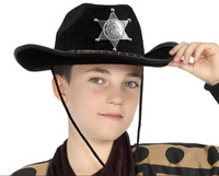 KAPELUSZ SZERYFA KOWBOJA CZARNY MAŁY DZIECIĘCY