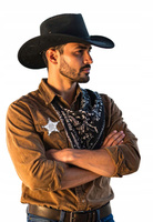 KAPELUSZ KOWBOJSKI strój dla dorosłych czarny bandana gwiazda odznaka