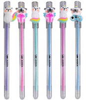 ZESTAW 6 NIEBIESKICH DŁUGOPISÓW ŚCIERALNE ZWIERZAKI