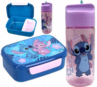 Śniadaniówka z przegrodami + bidon STITCH – zestaw do szkoły butelka lilo