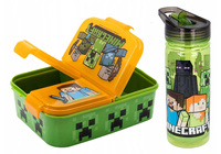 ŚNIADANIÓWKA MINECRAFT + BIDON ZESTAW Z PRZEGRODAMI DZIECI DO SZKOŁY