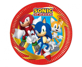TALERZYKI PAPIEROWE URODZINOWE SONIC 8szt 23cm