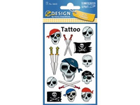 TATUAŻE TYMCZASOWE PIRAT CZASZKA ARKUSZ