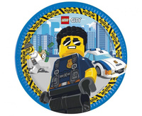 TALERZYKI URODZINOWE PAPIEROWE 8szt 23cm LEGO CITY