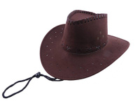 KAPELUSZ SZERYFA KOWBOJA CIEMNY BRĄZOWY WESTERN DZIECIĘCY