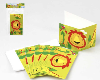 ZAPROSZENIA NA URODZINY ZOO SAFARI LEW 6szt