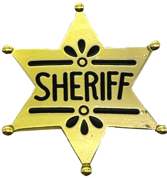 METALOWA ODZNAKA SZERYFA ZŁOTA GWIAZDA KOWBOJ DZIKI ZACHÓD