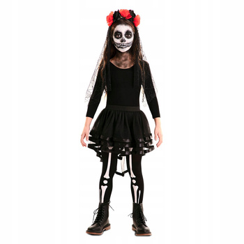 OPASKA Z WELONEM SPÓDNICZKA TUTU DIA DE MUERTOS MEKSYKAŃSKIE HALLOWEEN