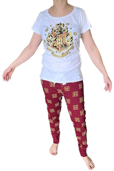 PIŻAMA DAMSKA HARRY POTTER HOGWARTS BORDO L