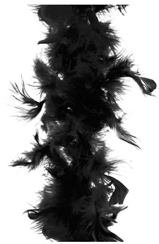 SZAL BOA Z PIÓR CZARNE KLASYCZNE XL KARNAWAŁ 190cm