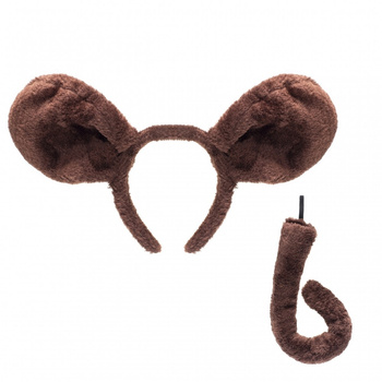 ZESTAW DO STROJU PIESEK PLUSZOWA OPASKA Z USZAMI OGON