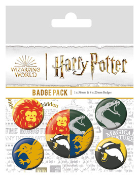 PRZYPINKI HARRY POTTER CLUBHOUSE 4 DOMY 5szt