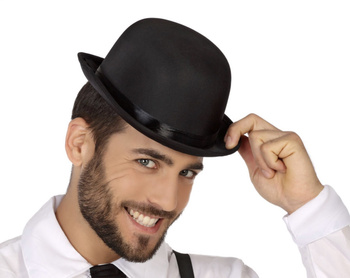 MELONIK CYLINDER CZARNY KAPELUSZ FILCOWY STRÓJ CHAPLIN