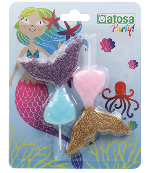 ŚWIECZKI URODZINOWE OGON SYRENKI 2szt SYRENA