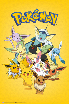 PLAKAT PIKACHU AND EEVEE EVOLUTION POKEMON 61x91,5cm