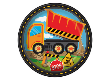 TALERZYKI PAPIEROWE PLAC BUDOWY 8SZT 23CM WYWROTKA