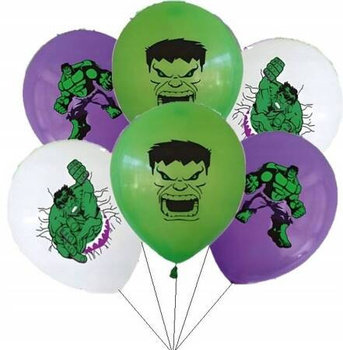 BALONY HULK Z NADRUKIEM AVENGERS 6szt URODZINY