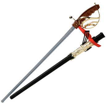 SZPADA 69cm Z KABŁĄKIEM I POCHWĄ DO STROJU MUSZKIETER