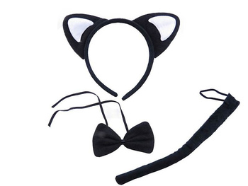 ZESTAW DO STROJU KOTEK OPASKA Z USZAMI OGON MUSZKA