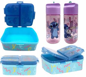 STITCH BIDON Z RURKĄ RÓŻOWY + POJEMNIK LUNCHBOX ŚNIADANIÓWKA XL STICH