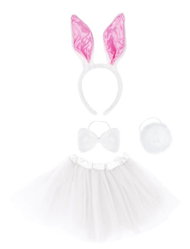 STRÓJ KRÓLIK KRÓLICZEK PLUSZOWA OPASKA Z USZAMI OGON MUSZKA + TUTU
