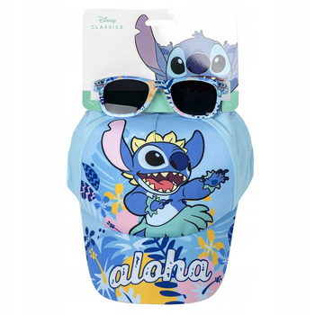 STITCH ZESTAW DLA DZIECKA OKULARY PRZECIWSŁONECZNE CZAPKA Z DASZKIEM STICZ