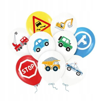 BALONY NA URODZINY AUTA SAMOCHODY 30cm 9szt