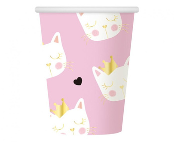 KUBECZKI URODZINOWE PAPIEROWE KOTEK 6 SZT