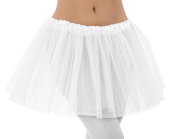 STRÓJ SPÓDNICZKA TIULOWA BIAŁA 30cm TUTU