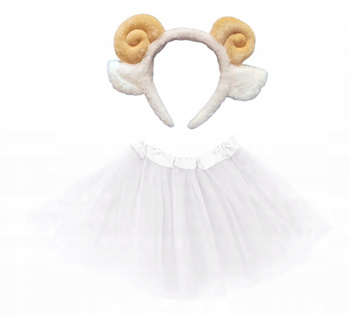 STRÓJ OPASKA BARANEK OWCA OWIECZKA + SPÓDNICZKA TUTU BIAŁA