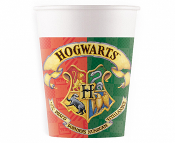 KUBECZKI PAPIEROWE HARRY POTTER 200ml HOGWARTS 8szt
