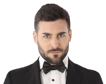 MUCHA MUSZKA MĘSKA KLASYCZNA GŁADKA CZARNA