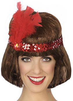 OPASKA LATA 20ste RETRO CHARLESTON CZERWONA KABARET