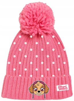 CZAPKA ZIMOWA PSI PATROL SKYE DZIEWCZĘCA Z POMPONEM RÓŻOWA