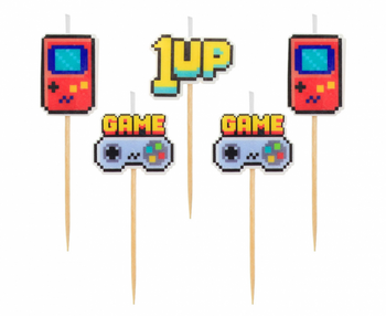 ŚWIECZKI PIKERY GAME ON URODZINY GRACZA 6szt