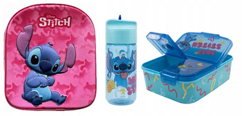 PLECAK BIDON + ŚNIADANIÓWKA Z PRZEGRODAMI STITCH STICZ ZESTAW DO SZKOŁY WZ1