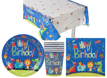 ZESTAW PARTY ZOO ZWIERZĄTKA SAFARI TALERZYKI 23cm